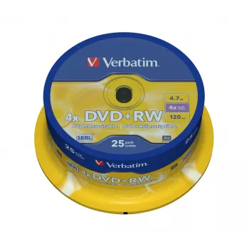 Verbatim DVD+RW Matt Silver 4,7 GB 25 uds.