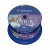 Verbatim DVD+R Wide Inkjet Printable No ID Brand, DVD+R, 120 mm, imprimible, spindel, 50 uds., 4,7 GB