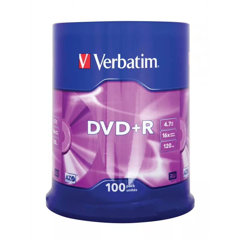 Verbatim DVD+R Matt Silver 4,7 GB 100 uds.