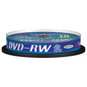 Verbatim DVDVER00072B, DVD-RW, spindel, 10 uds., 4,7 GB