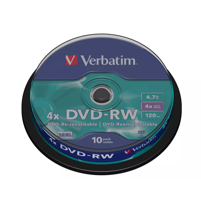 Verbatim DVDVER00072B, DVD-RW, spindel, 10 uds., 4,7 GB