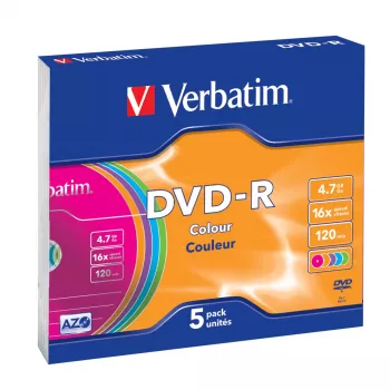Verbatim DVD-R Colour 4,7 GB 5 uds.
