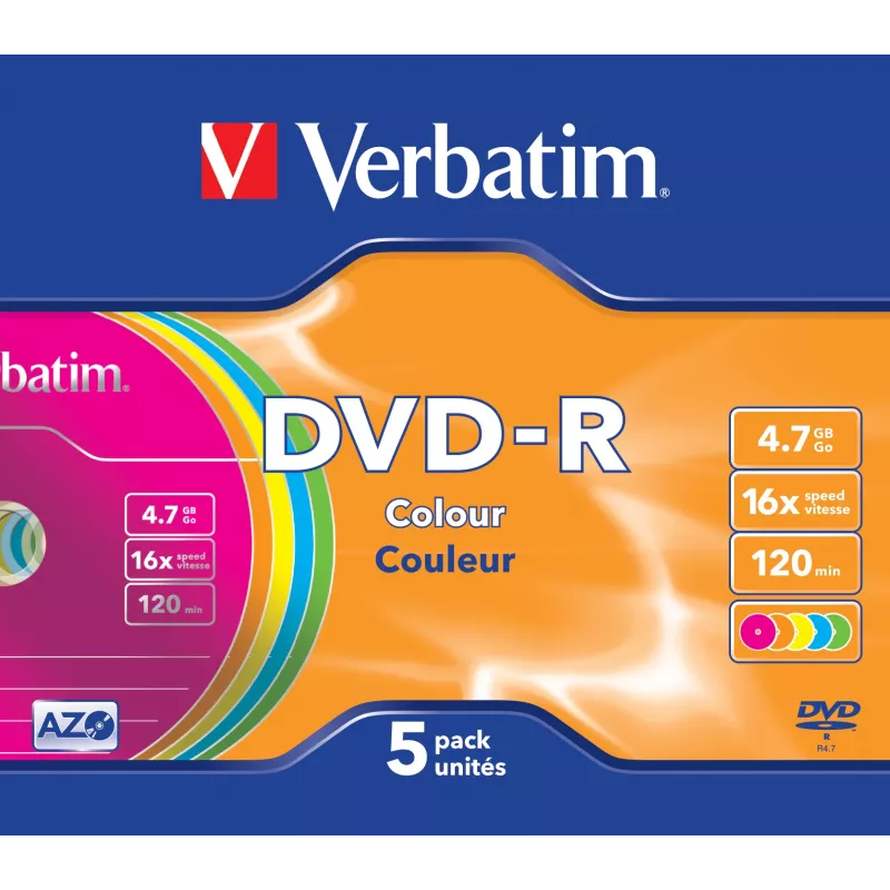 Verbatim DVD-R Colour 4,7 GB 5 uds.