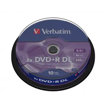 Verbatim VB-DPD55S1, DVD+R DL, 120 mm, spindel, 10 uds., 8,5 GB