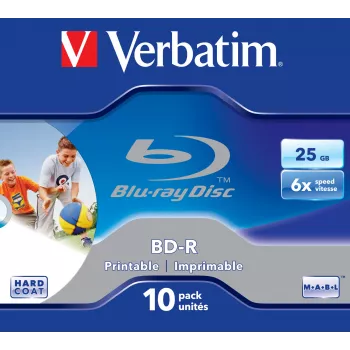 Verbatim BD-R SL 25GB 6x Printable pack de 10 caja jewel 10 uds.
