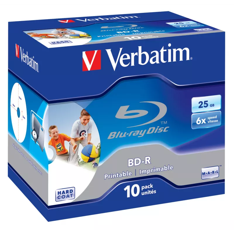 Verbatim BD-R SL 25GB 6x Printable pack de 10 caja jewel 10 uds.