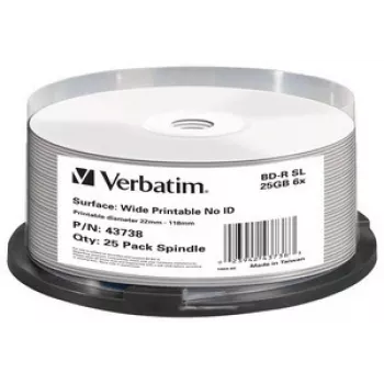Verbatim BD-R SL 25GB 6x Wide Printable spindel de 25 - No ID Brand