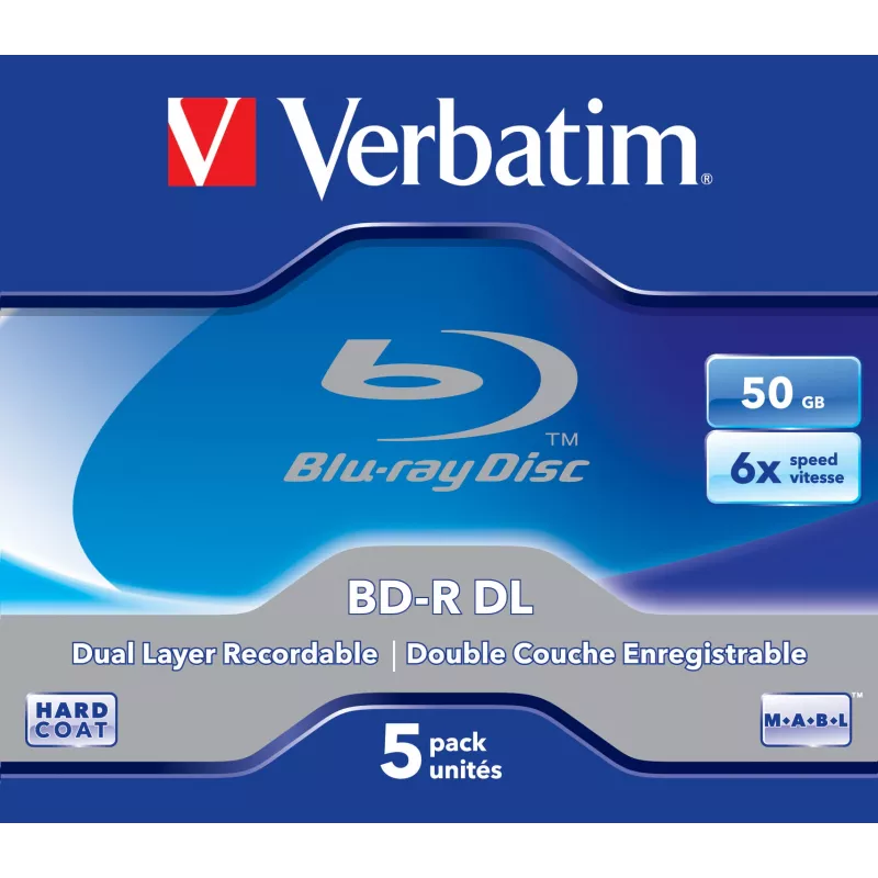 Verbatim 43748 disco Blu-Ray BD-R no grabado 50 GB 5 uds.