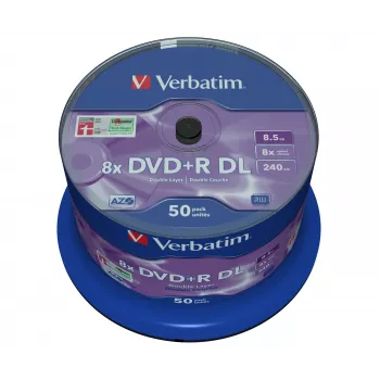 Verbatim DVD+R Double Layer 8x mate plata spindel de 50