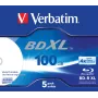 Verbatim BD-R XL 100GB* 4x Wide Inkjet Printable 5 uds. caja jewel