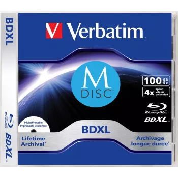 Verbatim MDISC Lifetime archival BDXL 100GB - disco individual, 100 GB, BDXL, caja jewel, 1 ud.