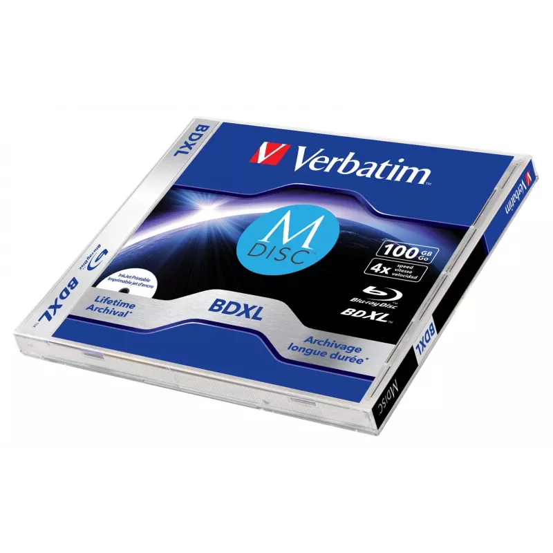 Verbatim MDISC Lifetime archival BDXL 100GB - disco individual, 100 GB, BDXL, caja jewel, 1 ud.