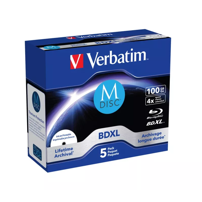 Verbatim M-Disc BD-R XL 100 GB 4x, Jewel Case, 5 uds. (43834)