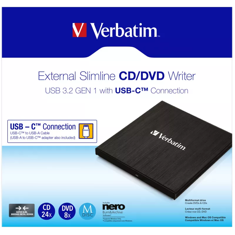 Verbatim 43886 unidad óptica DVD±RW negra