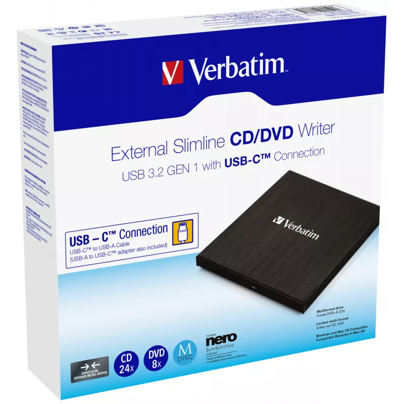 Verbatim 43886 unidad óptica DVD±RW negra