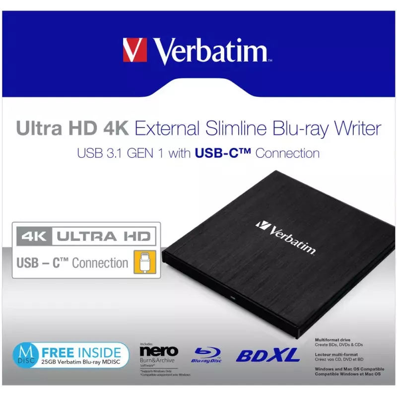 Verbatim 43888 unidad óptica Blu-Ray DVD Combo negra