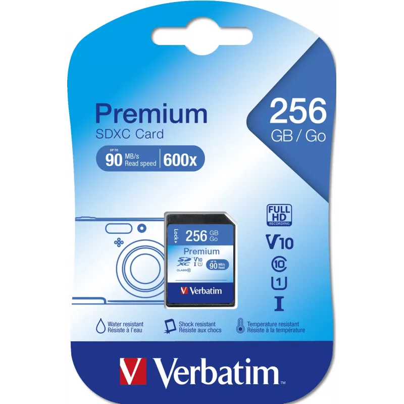 Memoria flash Verbatim Premium 256 GB SDXC UHS-I Class 10