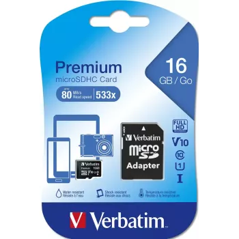 MicroSDHC Verbatim Premium 16 GB Class 10 negra
