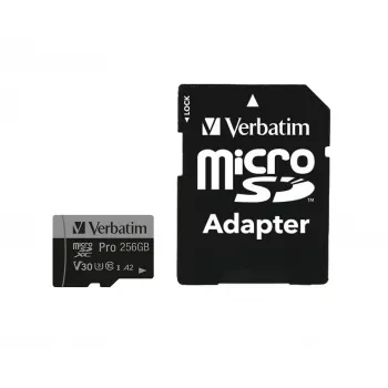 Verbatim Pro U3 256GB tarjeta Micro SDXC, 256 GB, MicroSDXC, Class 10, UHS-I, 100 MB/s, 90 MB/s