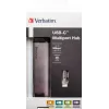 Verbatim 49141 dock/replicador de puertos para portátil USB 3.2 Gen 1 (3.1 Gen 1) Type-C negro, plata