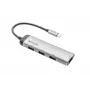 Verbatim hub multipuerto USB-C, cuatro puertos USB 3.2 Gen 1, USB 3.2 Gen 1 (3.1 Gen 1) Type-C, USB 3.2 Gen 1 (3.1 Gen 1) Type-A, 5000 Mbit/s, gris, aluminio, plástico, 0,15 m