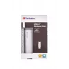 Verbatim hub multipuerto USB-C, cuatro puertos USB 3.2 Gen 1, USB 3.2 Gen 1 (3.1 Gen 1) Type-C, USB 3.2 Gen 1 (3.1 Gen 1) Type-A, 5000 Mbit/s, gris, aluminio, plástico, 0,15 m