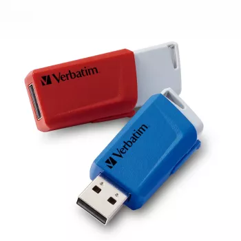 Verbatim Store 'n' Click - memoria USB 2.0 (3.2 GEN1) - 2x32 GB - rojo/azul