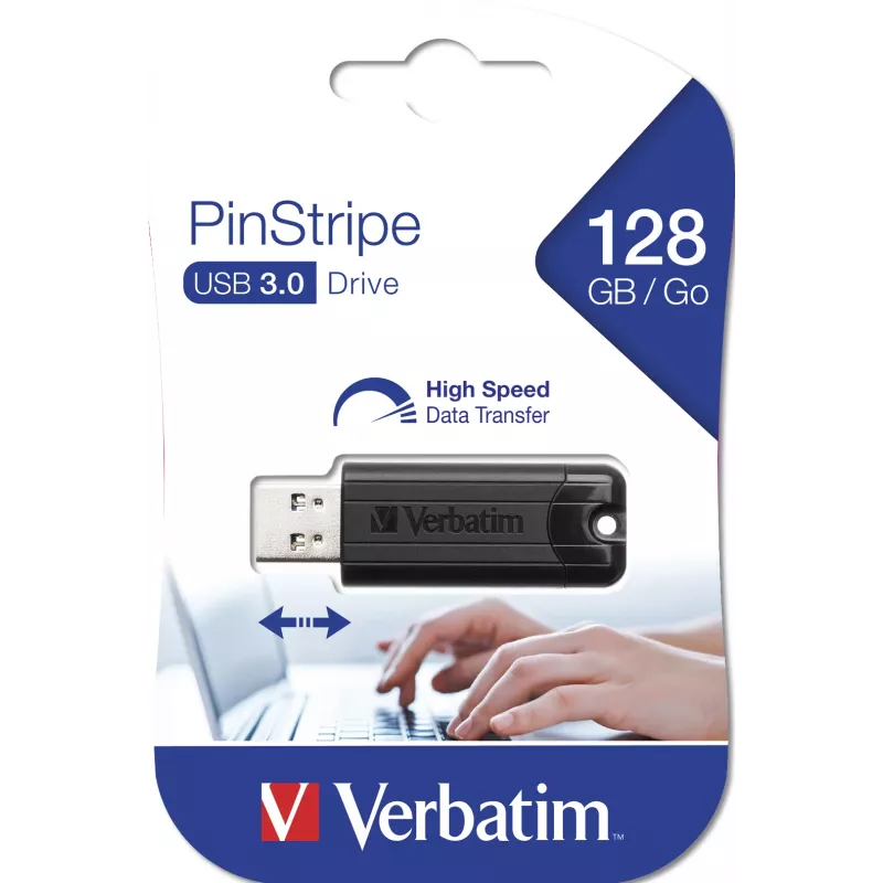 Verbatim PinStripe 3.0 – memoria USB 3.0 128 GB – negro