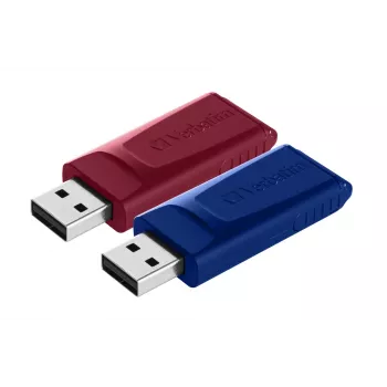 Verbatim Slider – memoria USB – 2x32 GB – azul/rojo, 32 GB, USB Type-A, 2.0, extraíble, 8 g, azul, rojo