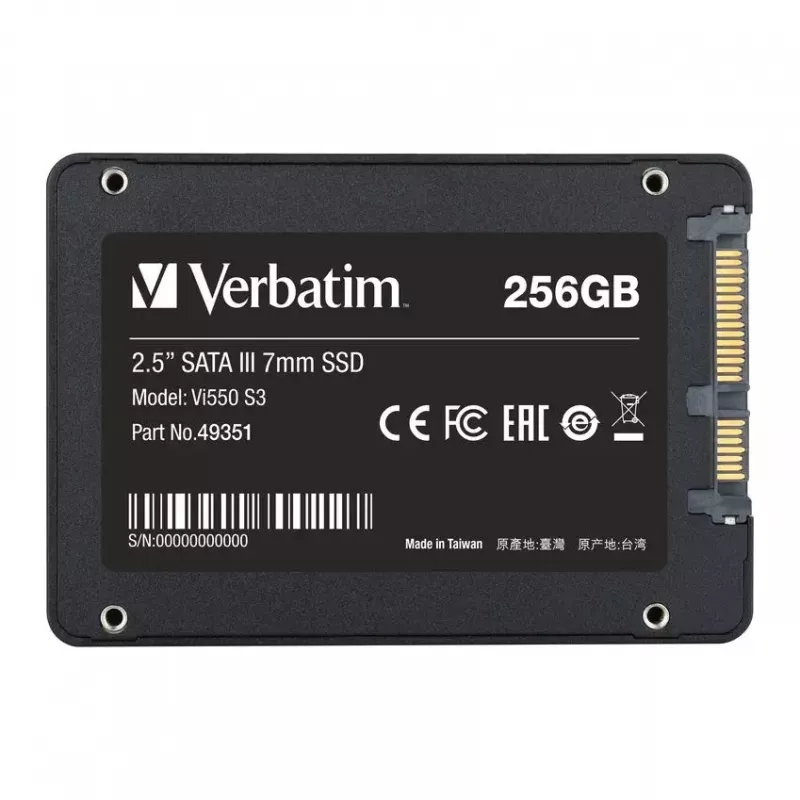 Unidad SSD Verbatim 256GB 2,5 pulgadas SATA Vi550 S3