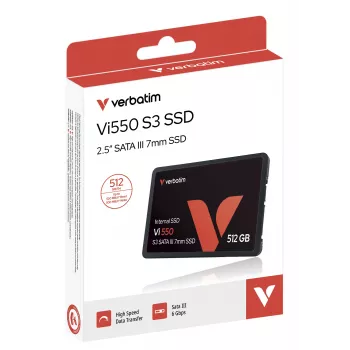 Verbatim Vi550 S3 SSD 512 GB, 512 GB, 2,5 pulgadas, 520 MB/s, 6 Gbit/s