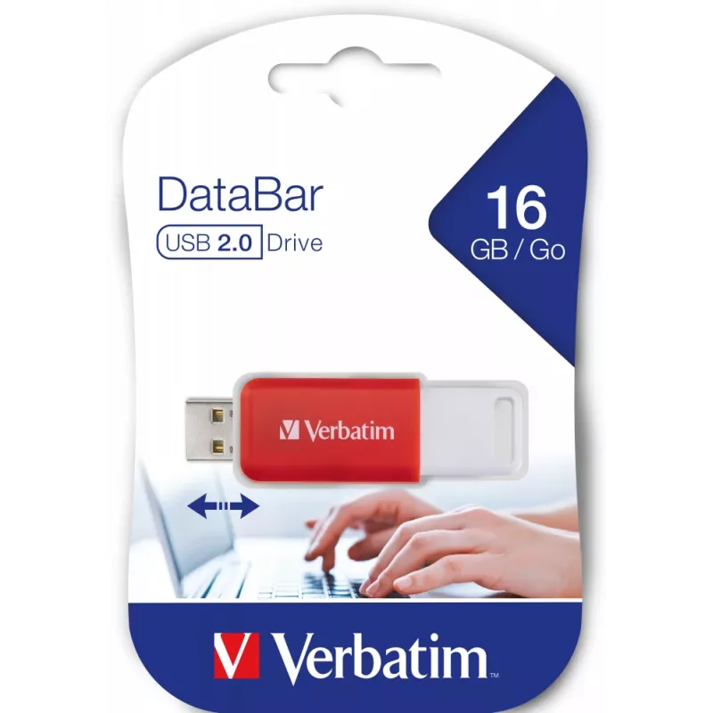 Verbatim DataBar unidad flash USB 16 GB USB Type-A 2.0 rojo