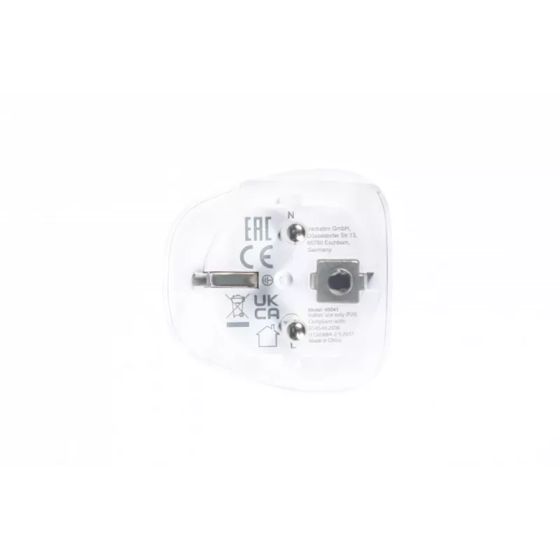 Verbatim 49541 adaptador de enchufe universal tipo E/F híbrido blanco