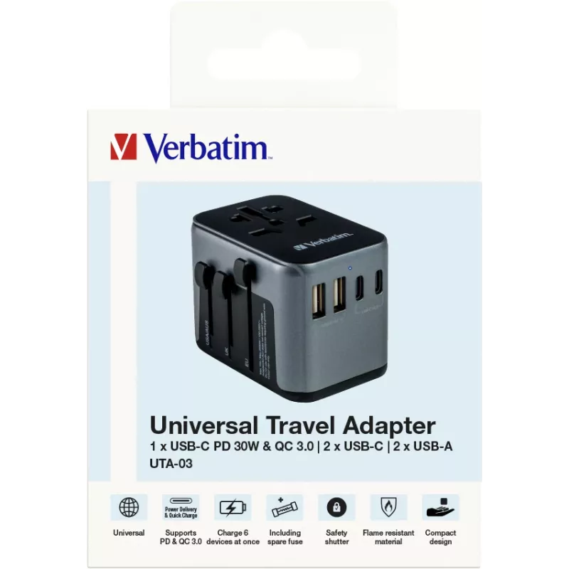 Verbatim 49545 adaptador de fuente de alimentación universal