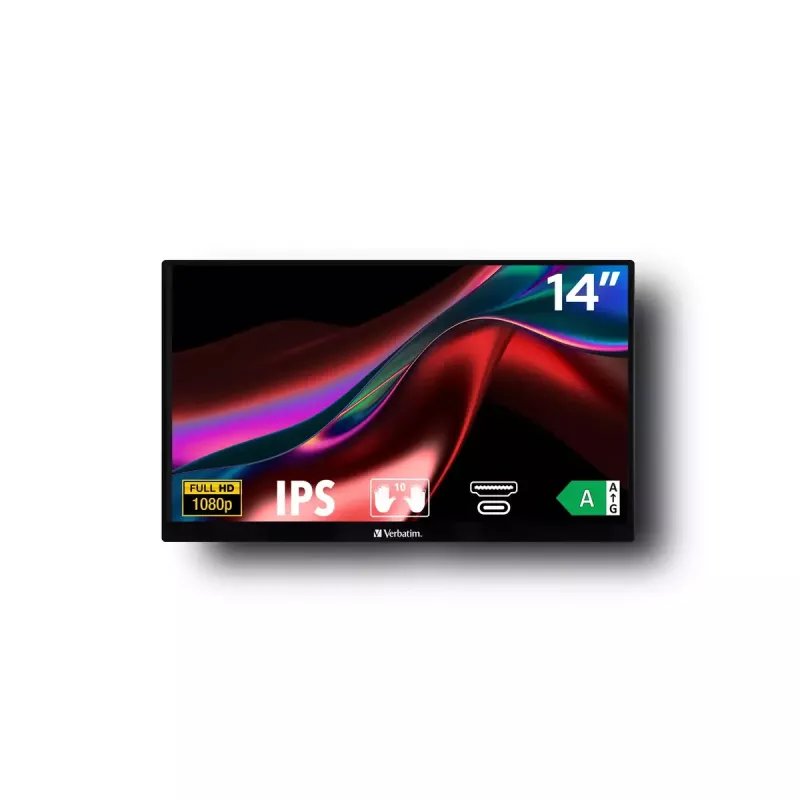 Verbatim 49591 monitor de ordenador 35,6 cm (14 inch) 1920 x 1080 píxeles Full HD LCD táctil negro