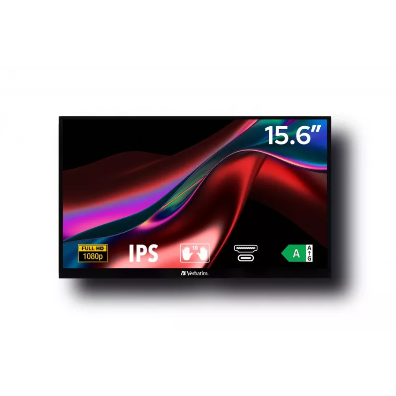 Verbatim 49592 monitor de ordenador 39,6 cm (15,6 inch) 1920 x 1080 píxeles Full HD LCD táctil negro
