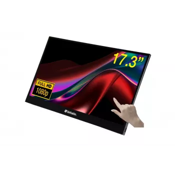 Verbatim 49593 monitor de ordenador 43,9 cm (17,3 inch) 1920 x 1080 píxeles Full HD LCD táctil negro