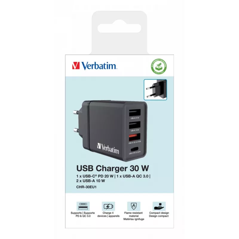 Verbatim 49700 cargador móvil universal negro AC carga rápida interior