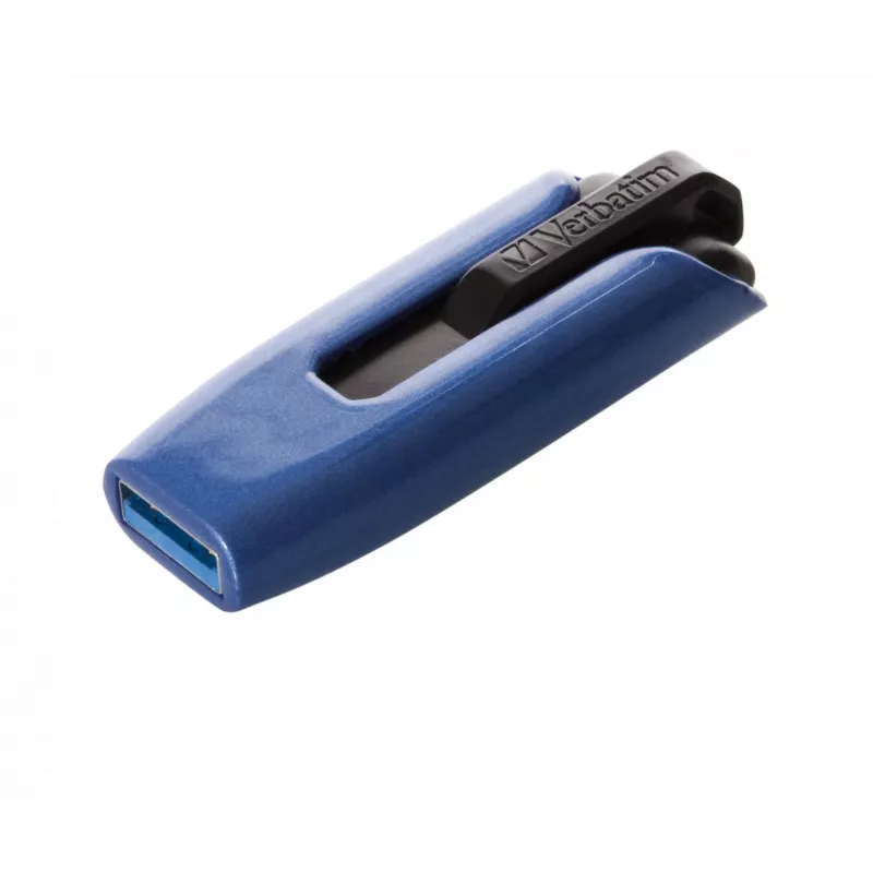 Verbatim V3 MAX - unidad USB 3.0 128 GB - azul, 128 GB, USB Type-A, 3.2 Gen 1 (3.1 Gen 1), 175 MB/s, Slide, negro, azul
