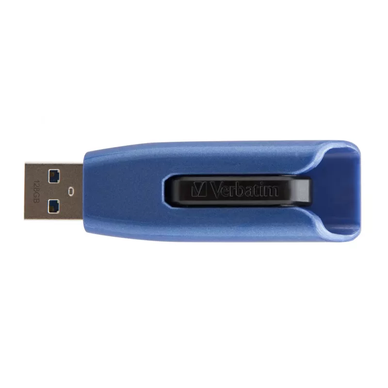 Verbatim V3 MAX - unidad USB 3.0 128 GB - azul, 128 GB, USB Type-A, 3.2 Gen 1 (3.1 Gen 1), 175 MB/s, Slide, negro, azul