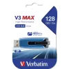 Verbatim V3 MAX - unidad USB 3.0 128 GB - azul, 128 GB, USB Type-A, 3.2 Gen 1 (3.1 Gen 1), 175 MB/s, Slide, negro, azul