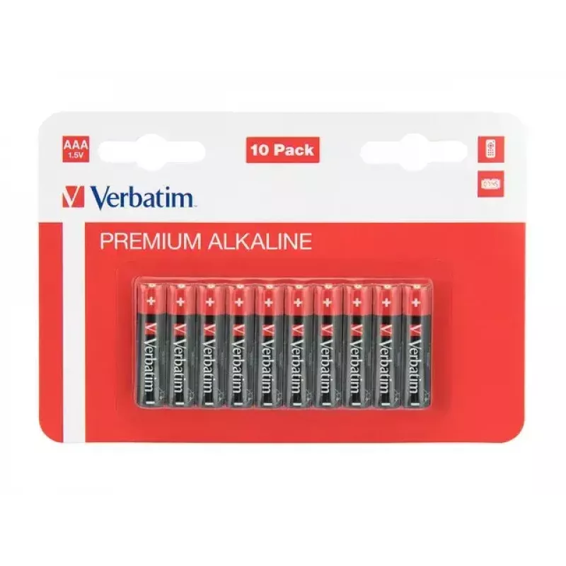 Verbatim pilas alcalinas AAA, 1,5V, 10 uds. Verbatim negro / V49874