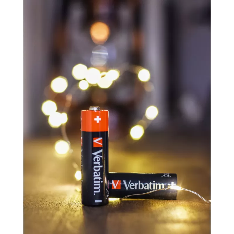 Verbatim pilas alcalinas AA, pila desechable, AA, alcalina, 1,5 V, 10 uds., negro, rojo