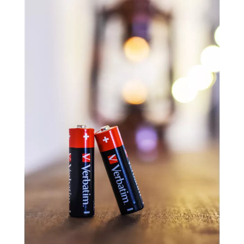 Verbatim pilas alcalinas AA, pila desechable, AA, alcalina, 1,5 V, 10 uds., negro, rojo