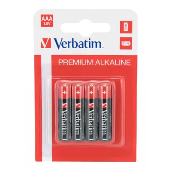 Verbatim AAA 4 blíster de pilas alcalinas, pila desechable, AAA, alcalina, 1,5 V, 4 uds., multicolor