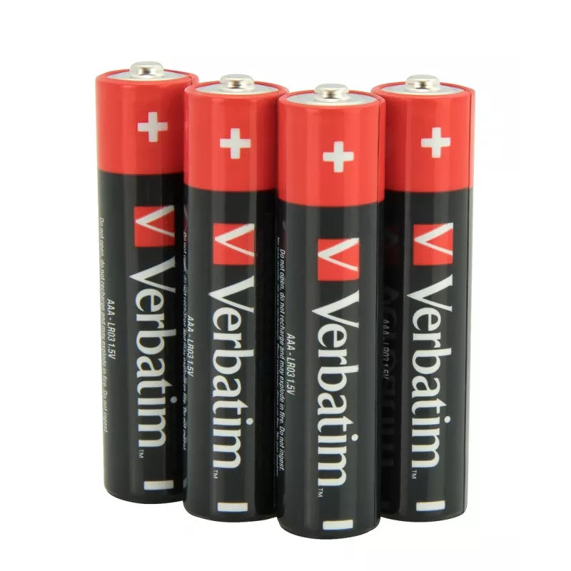 Verbatim AAA 4 blíster de pilas alcalinas, pila desechable, AAA, alcalina, 1,5 V, 4 uds., multicolor