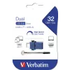 Verbatim Dual - unidad USB 3.0 32 GB - USB-C / USB-A - azul