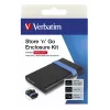 Verbatim Store'N'Go kit de carcasa HDD/SSD negra, azul 2,5