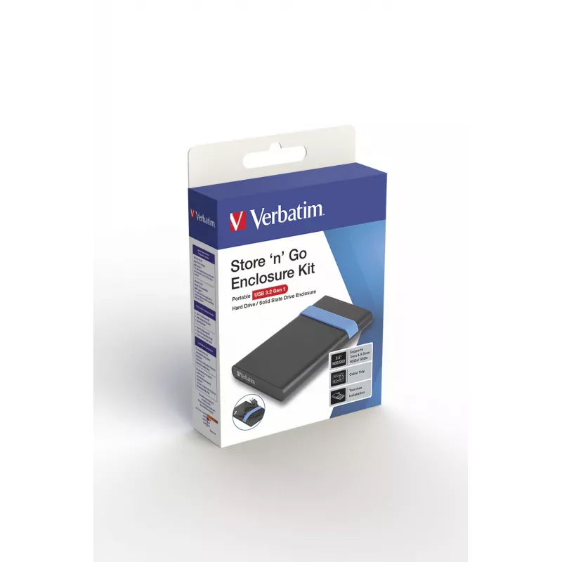 Verbatim Store'N'Go kit de carcasa HDD/SSD negra, azul 2,5