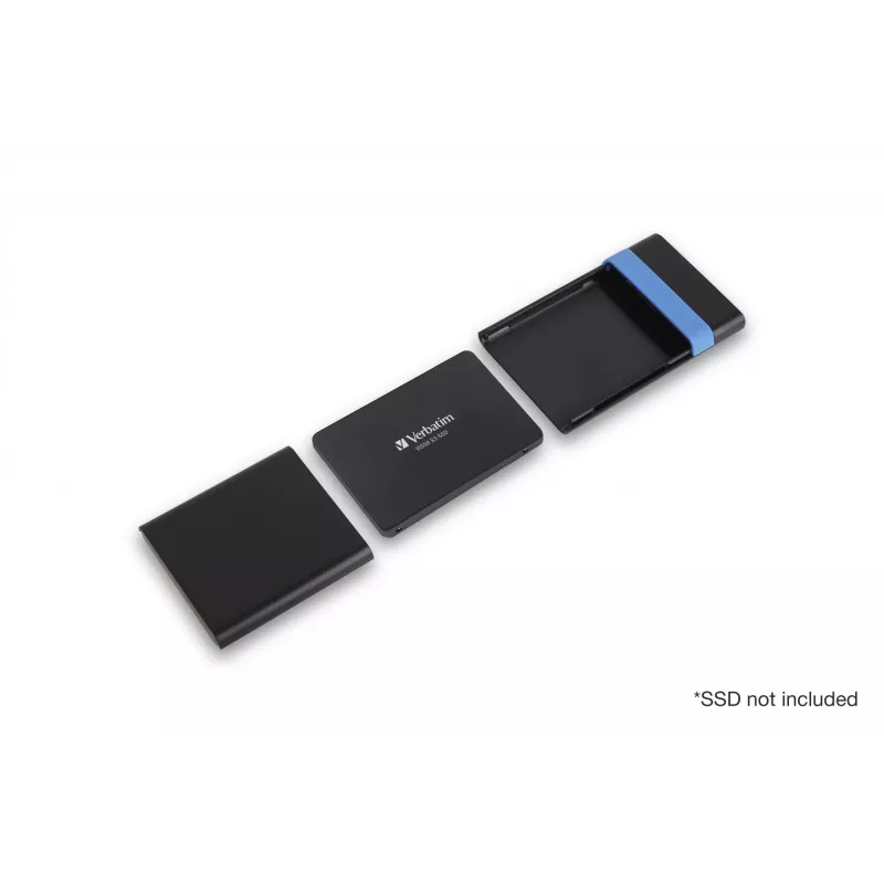 Verbatim Store'N'Go kit de carcasa HDD/SSD negra, azul 2,5